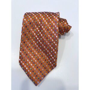 Jos A Bank Orange Dot Pattern Silk Mens Tie